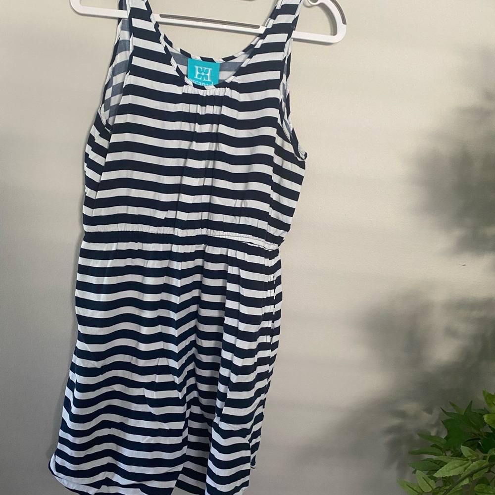 Escapada Navy and White Striped Top